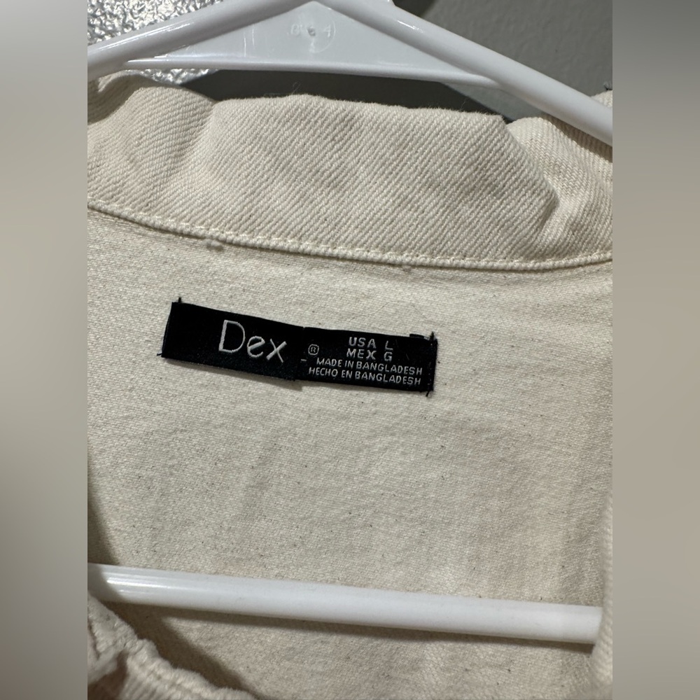 NWT DEX Cotton Jacket in Cream Size Large - Picture 2 of 6